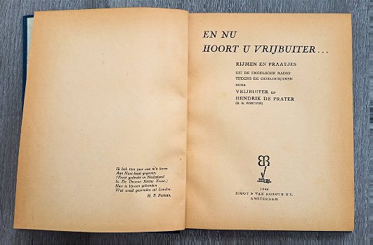 En nu hoort u Vrijbuiter 1946 Rijmen en praatjes WO2 - 1