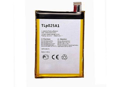 3.8V 2500mAh/9.5WH battery compatible for ALCATEL TLP025A1 - 0