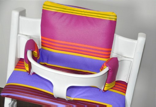 Prachtige fuchsia gecoate triptrap kussens voor de stokke kinderstoel - 3