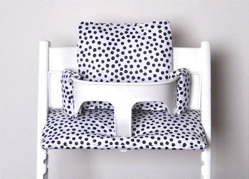 Zwart witte dots stokke triptrap stoelverkleiner kussenset - 0