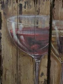 wandborden met 1 glas wijn , wijnbord - 3