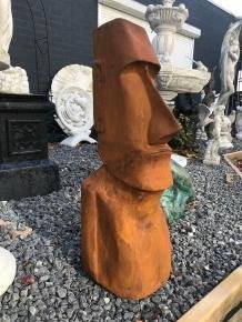 Een groot polystone beeld van MOAI, oxide,tuin beeld - 2