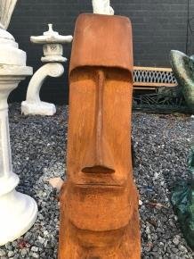 Een groot polystone beeld van MOAI, oxide,tuin beeld - 3