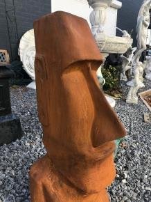 Een groot polystone beeld van MOAI, oxide,tuin beeld - 4