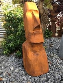 Een groot polystone beeld van MOAI, oxide,tuin beeld - 6