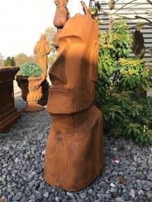 Een groot polystone beeld van MOAI, oxide,tuin beeld - 7