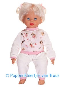 Pop 38 cm Pyjama wit/roze/elfjes