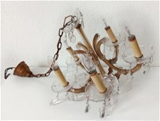 Vintage hanglamp met glazen hangers