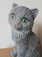 Beeld zittende kat, poes, van steen - 5 - Thumbnail