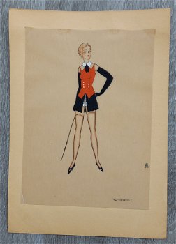 [art deco] Pochoir illustratie Suzette - 0