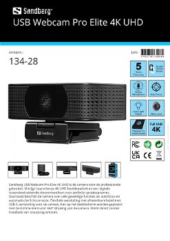 USB Webcam Pro Elite 4K UHD camera voor de professionele gebruiker - 4