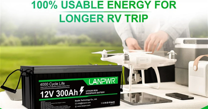 LANPWR 12V 300Ah LiFePO4 Lithium Battery - 6