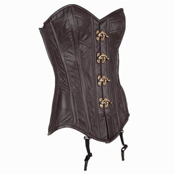 Leren steampunk korset model 23 maat small t/m 6xl - 0