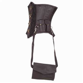 Leren steampunk korset model 21 maat small t/m 6xl - 1