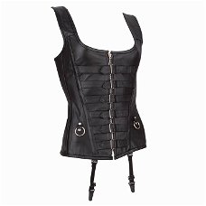 Echt leren corset model 01 zwart in xs t/m 6xl