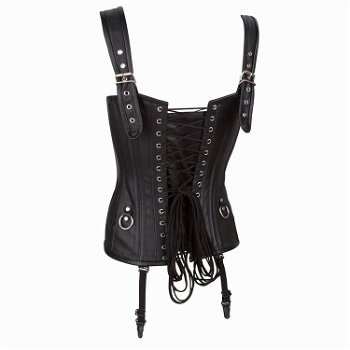 Echt leren corset model 01 zwart in xs t/m 6xl - 1