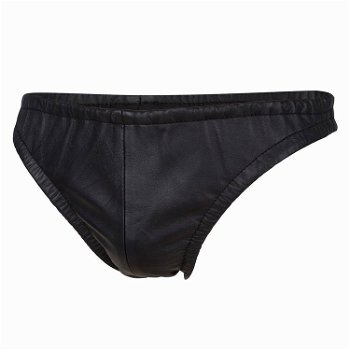 Soepele heren leren slip met stretchband - 0