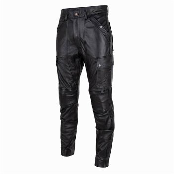 Heren leren broek model motor in maat 30 t/m 44 - 0