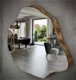 Asymmetrische spiegel muur opknoping houten spiegel houten vintage rustiek industrieel - 0 - Thumbnail