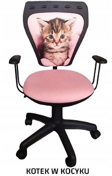 Kinder bureaustoel bureaustoel bureaustoel KINDER stoel kitten kat ROZE - 0