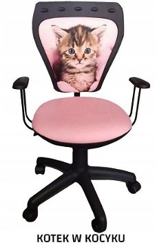 Kinder bureaustoel bureaustoel bureaustoel KINDER stoel kitten kat ROZE
