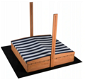 Zandbak met deksel, dak, deksel, bank en vloer, houten zandbak - 3 - Thumbnail