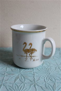 Kopje / beker Flamingo goudkleurig - jaren '80 - 0