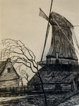 Kunst: Molen DE HOOP Langekade Rotterdam - Adri Vi - 0