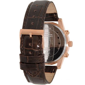 HORLOGE GUESS EXEC W0076G4 CHRONOGRAAF HORLOGE HEREN ROSÉ 44MM BRUIN CROCO LEREN BAND - 1