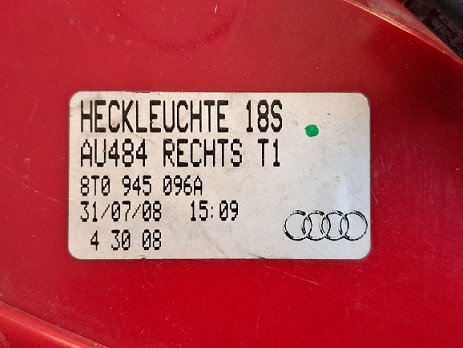 Audi A5 B8 (07-11) Achterlicht Buiten 8T0 945 096A Rechts - 4