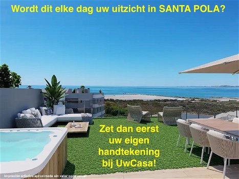 Uw eigen nieuwe goed verhuurbare Appartement in SANTA POLA aan zee met garage en - 0