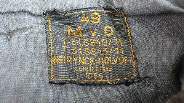 Broek, Gevechts, Uniform VT (Veld Tenue), M37, KL, maat: 49, 1956.(Nr.3) - 6