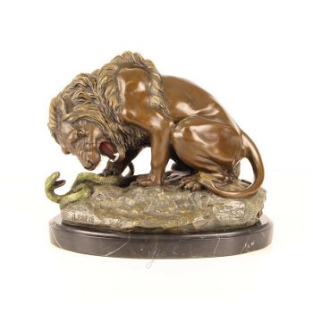 bronzen beeld ,leeuw - 0