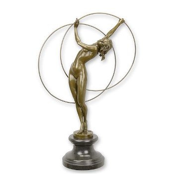 bronzen sculptuur , naakte danseres - 0