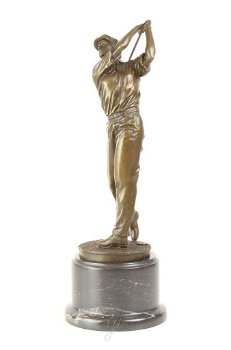 brons beeld van een golfer,golf - 2