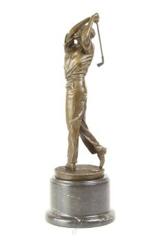 brons beeld van een golfer,golf - 3