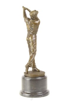 brons beeld van een golfer,golf - 6