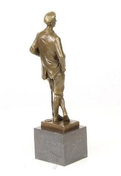 bronzen sculptuur van een golfer , golf - 5