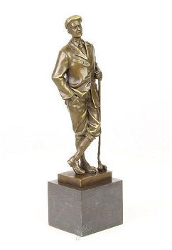bronzen sculptuur van een golfer , golf - 7