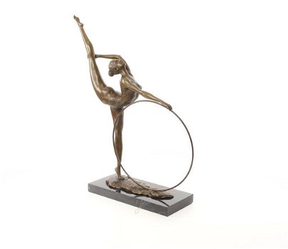 brons beeld , danser, turnen - 6