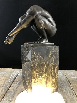 brons beeld , zwemmer - 1