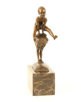 brons beeld , bokkie sprong - 6