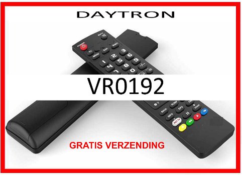 Vervangende afstandsbediening voor de VR0192 van DAYTRON. - 0