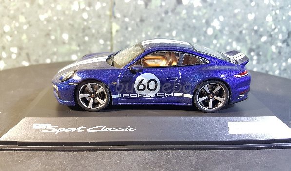 Porsche 911 Sport classic #60 blauw 1/43 Spark SP106 - 0