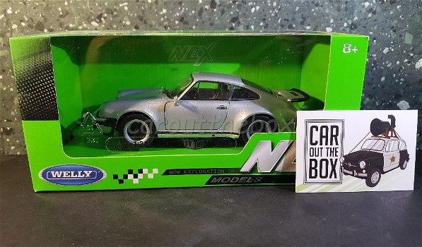 Porsche 911 Turbo 3.0 grijs 1/24 Welly W098 - 4