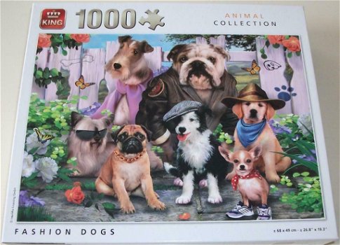 Puzzel *** FASHION DOGS *** 1000 stukjes Animal Collection - 0