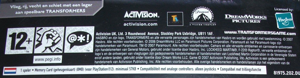 PS2 Game *** TRANSFORMERS *** - 2