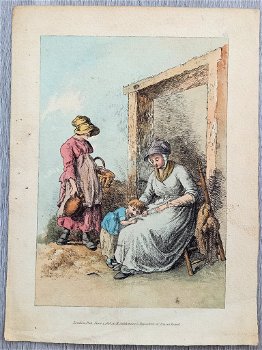 Ackermann's Repository of Arts 1813 Zittende vrouw met kind - 0