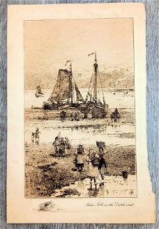 Ets Fisher Folk on the Dutch coast 1901 CF Allbon