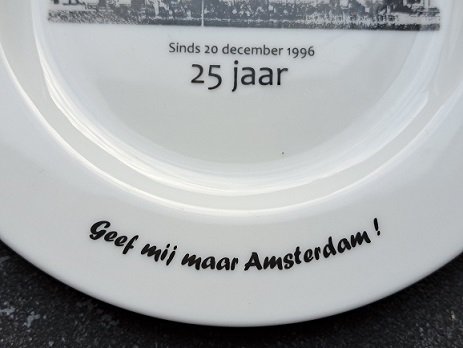 Cafe Restaurant Amsterdam Jubileumbord 25 jaar Gedenkbord - 3